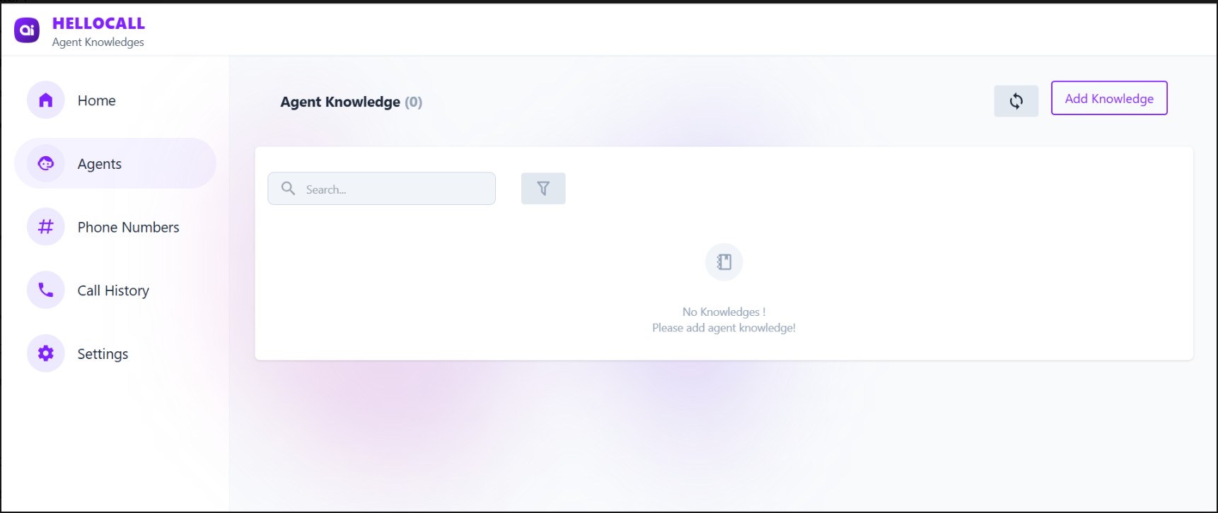 Add Knowledge Button